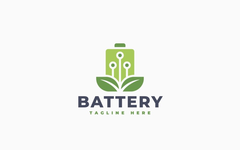 Modello di progettazione del logo della batteria verde