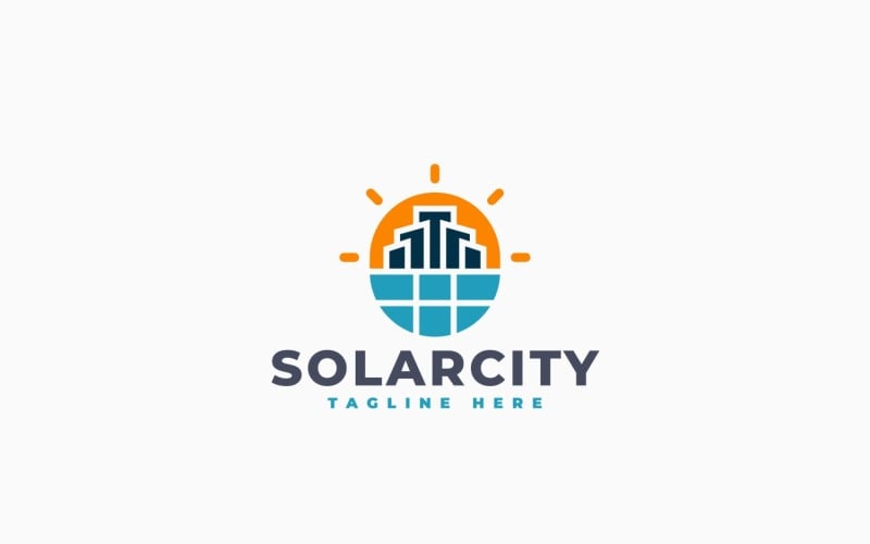 Design de modelo de logotipo para Solar City