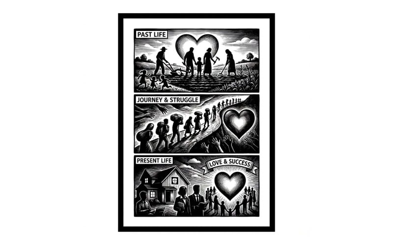 Illustration: Der Weg vom harten Leben zur modernen Stadt
