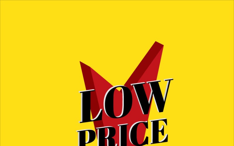 Étiquette vectorielle de réduction avec flèche rouge (prix bas)