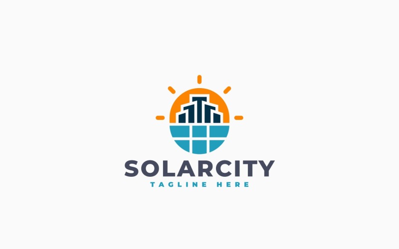 Modello di progettazione del logo della città solare