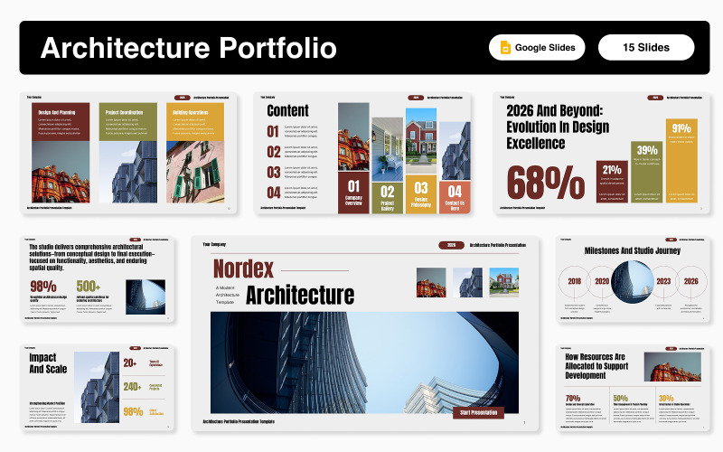 Architekturportfolio-Präsentation – Google Slides-Vorlage