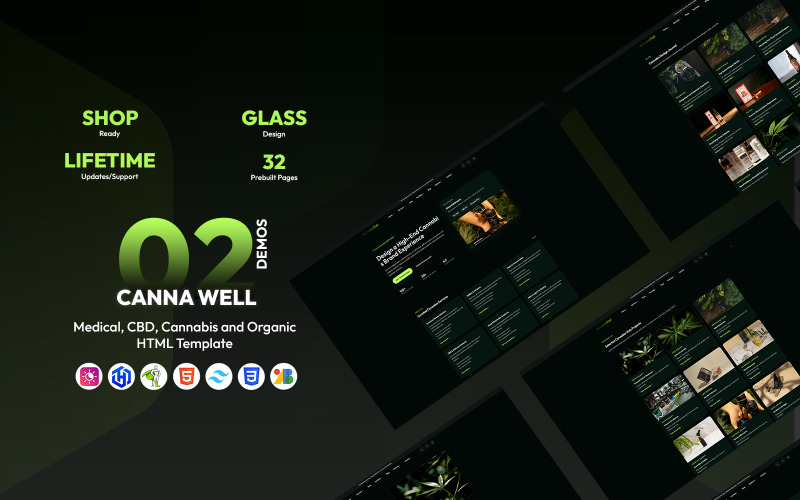 CannaWell – HTML-mall för medicinska ämnen, CBD, cannabis och ekologiska ämnen