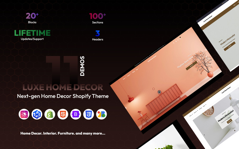Luxe Home Decor – Tema Shopify di nuova generazione per l'arredamento della casa