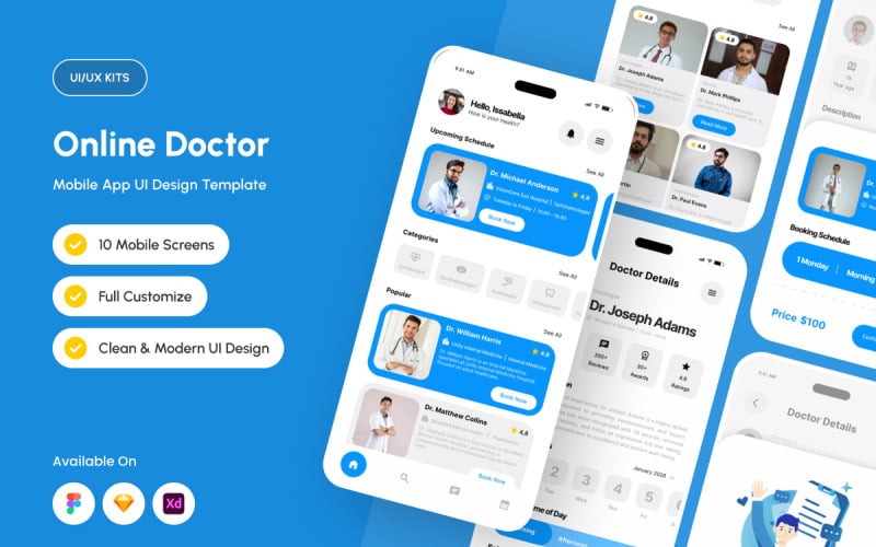 Medico - Mall för design av online-app för läkare