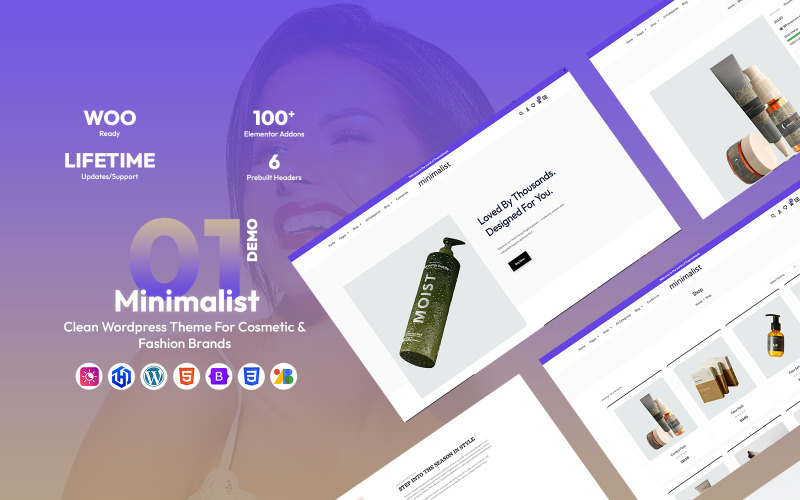 Minimalist – Tema WordPress pulito per marchi di cosmetici e moda