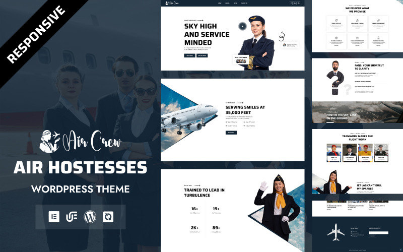 Air Crew - Профессиональная тема WordPress для бортпроводниц и персонала авиакомпаний на основе Elementor