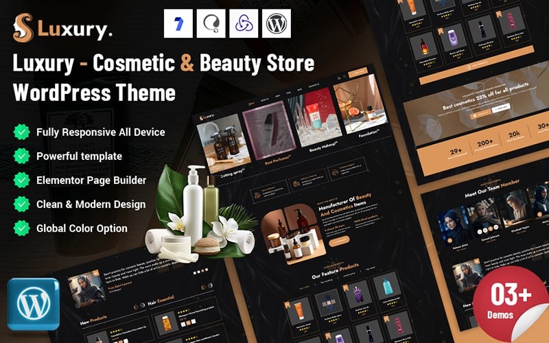 Luxuri - WordPress-thema voor schoonheid en cosmetica