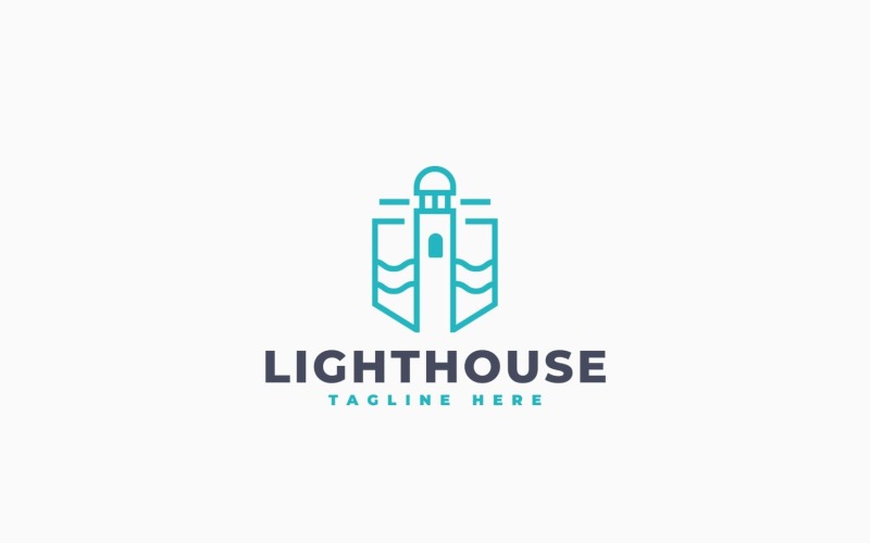 Modèle minimaliste de logo de phare
