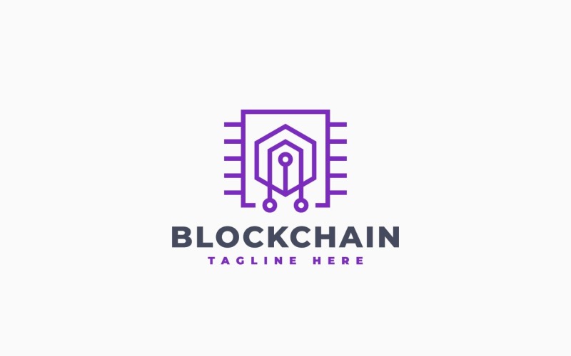 Modello di progettazione del logo del sistema blockchain