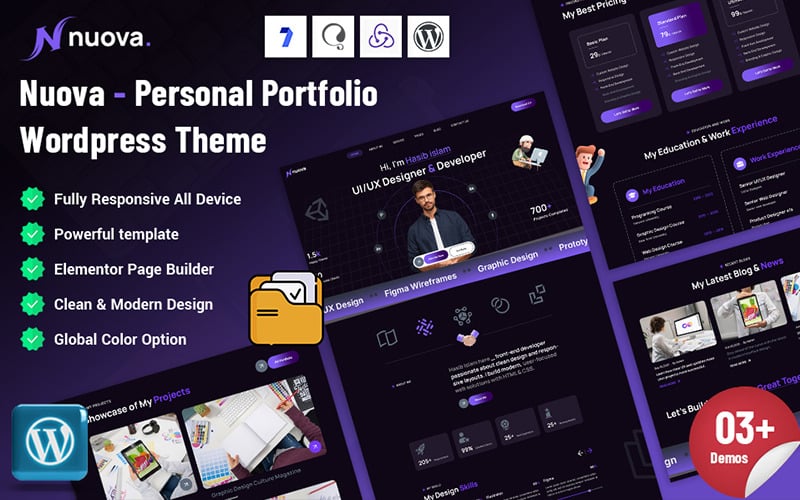 Nuova – WordPress-Theme für persönliche Portfolios