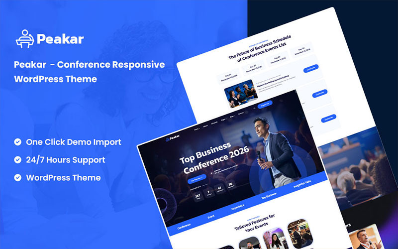 Peakar - Conference Responsive WordPress Theme