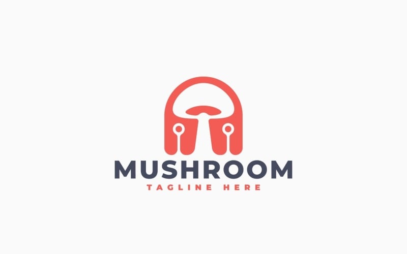 Шаблон дизайна логотипа для компании Mushroom Tech