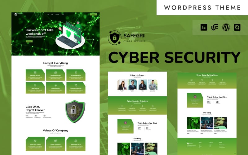 SafeGrid – WordPress Elementor-Theme für Cyberschutz, Firewall und Verschlüsselung