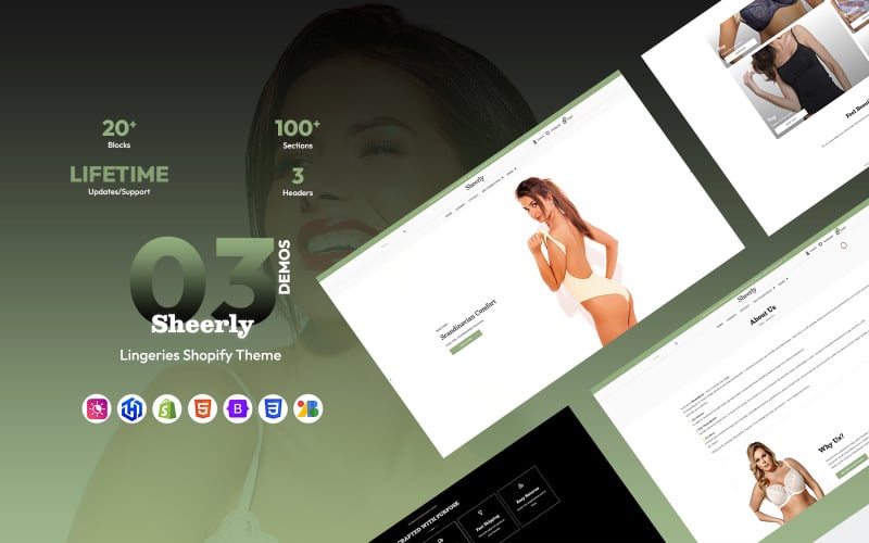Sheerly – İç Çamaşırı Shopify Teması – Yapay Zeka Teması