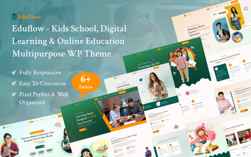 EduFlow – Tema WordPress multiuso per asili, scuole e apprendimento online.