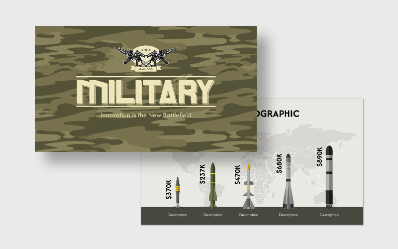 Google Slides-Präsentationsvorlage für Militär und Armee