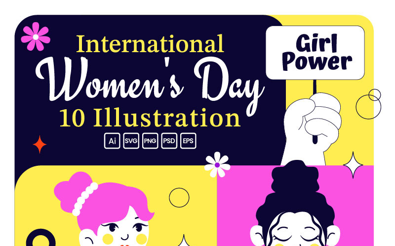 10 illustrationer för internationella kvinnodagen
