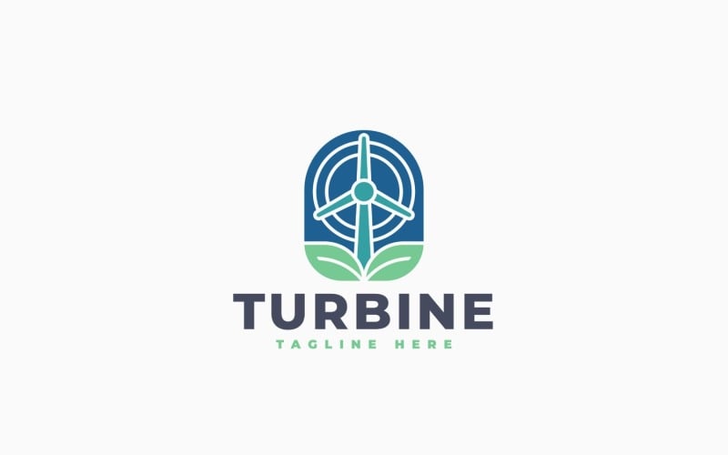 Modello di progettazione del logo della turbina verde