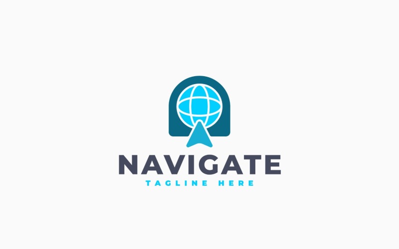 Ontwerp van een logo-sjabloon voor wereldnavigatie