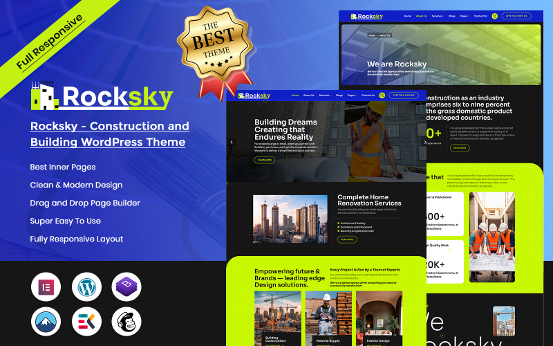 Rocksky - Thème WordPress pour la construction et le bâtiment