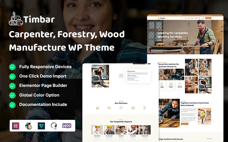 Timbar - Carpenter, Forestry, Wood Manufacture WordPress Theme