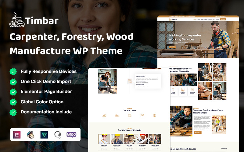 Timbar - Thème WordPress pour menuiserie, sylviculture et transformation du bois