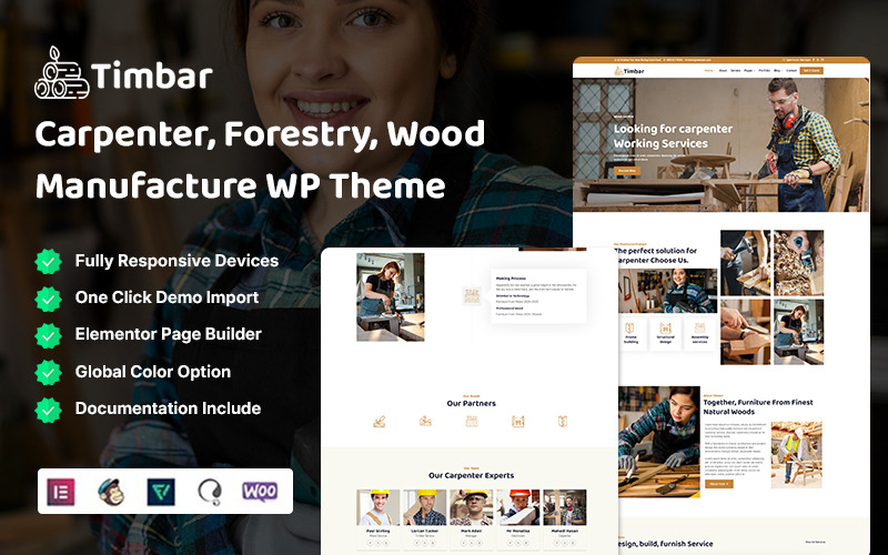 Timbar – WordPress-Theme für Schreiner, Forstwirtschaft und Holzverarbeitung