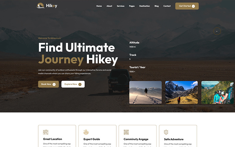 Modèle HTML5 de randonnée, camping et voyages
