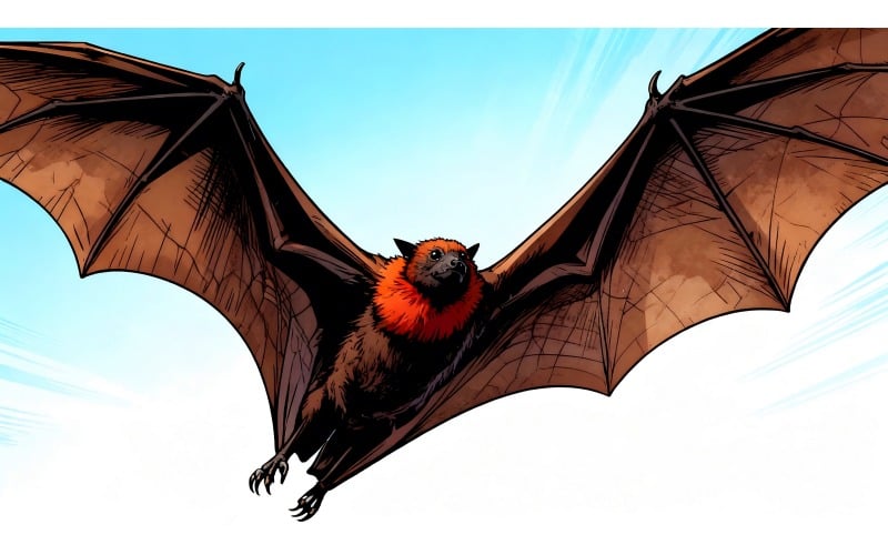 Bellissimo pipistrello volante (illustrazione di immagini AI + grafica vettoriale)