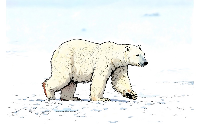 Gros plan sur un animal sauvage (Illustration IA + Dessin vectoriel)