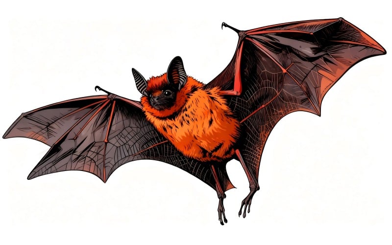 Pipistrello volante (immagine illustrativa AI + disegno vettoriale)