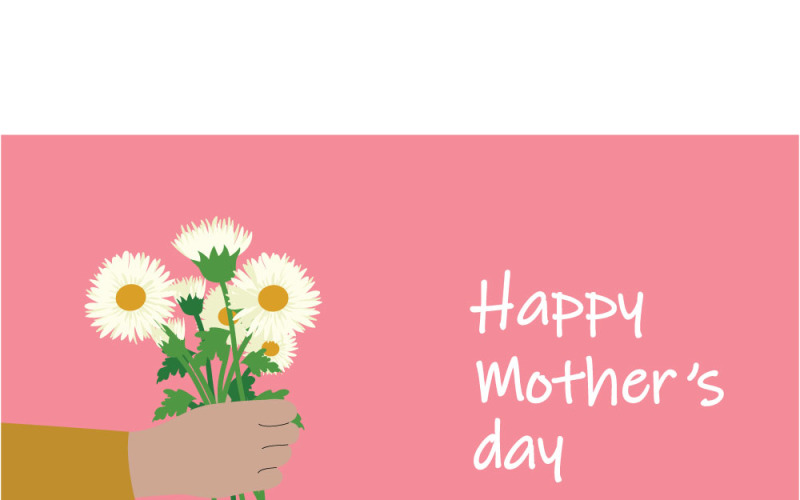 Illustration vectorielle mignonne pour la fête des mères : bouquet de muguet dans les mains, avec cadre floral.