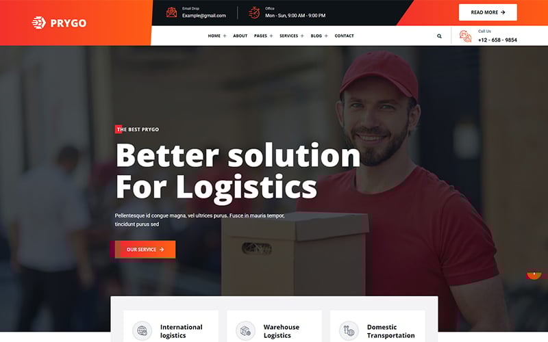 Prigo – Modello HTML5 per trasporti e logistica
