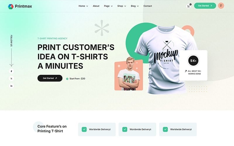Printmax – HTML-шаблон для услуг по дизайну полиграфической продукции