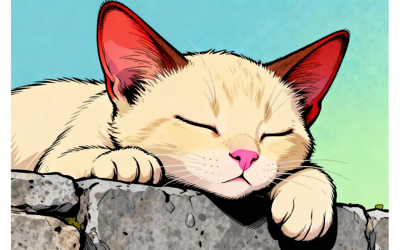 Katt och kattunge bedårande djurkoncept (AI-illustrationsbild + vektorgrafik)