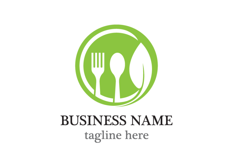 Simbolo del cucchiaio e della forchetta per il design del modello del logo del ristorante