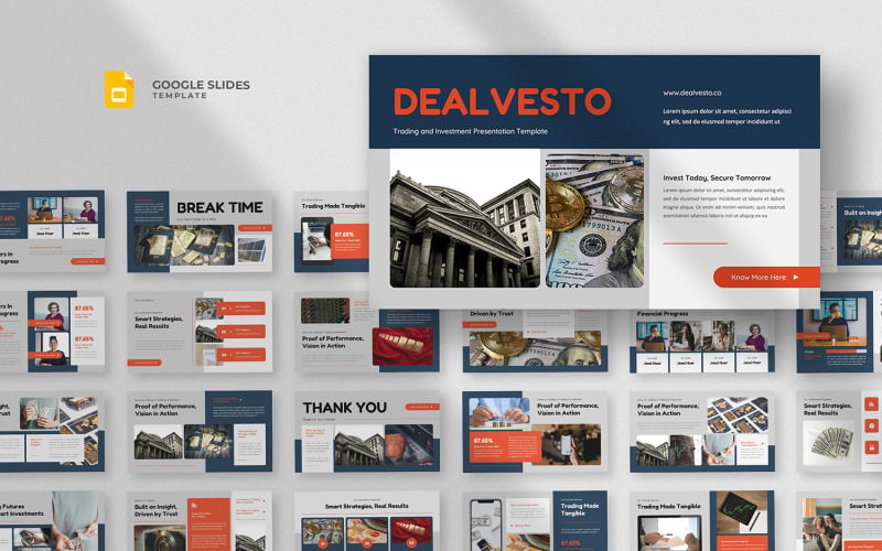 Dealvesto - Mall för Google Presentationer för valutahandel och investeringar