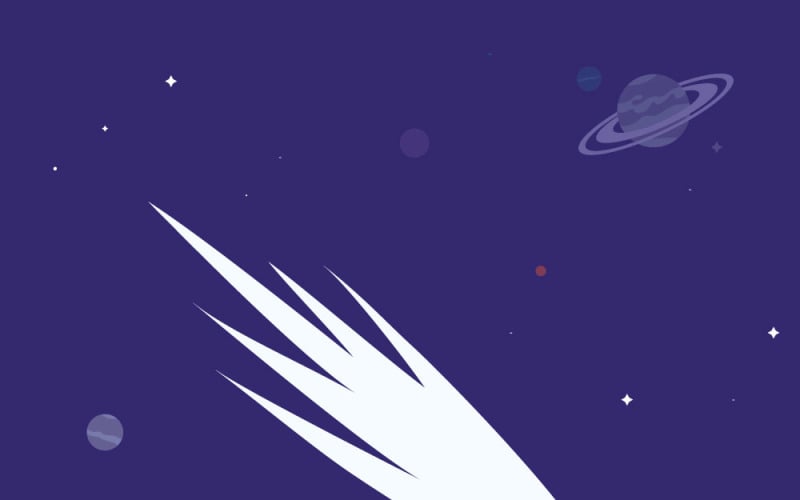 Icône vectorielle dynamique de comète volante pour un design web moderne