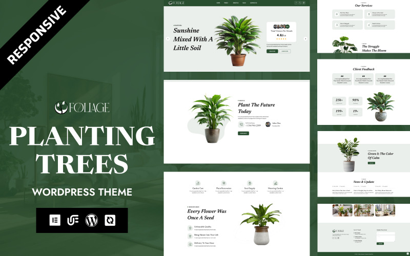 Lombozat - EcoSprout faültetés fa- és természetápolás WordPress Elementor sablon