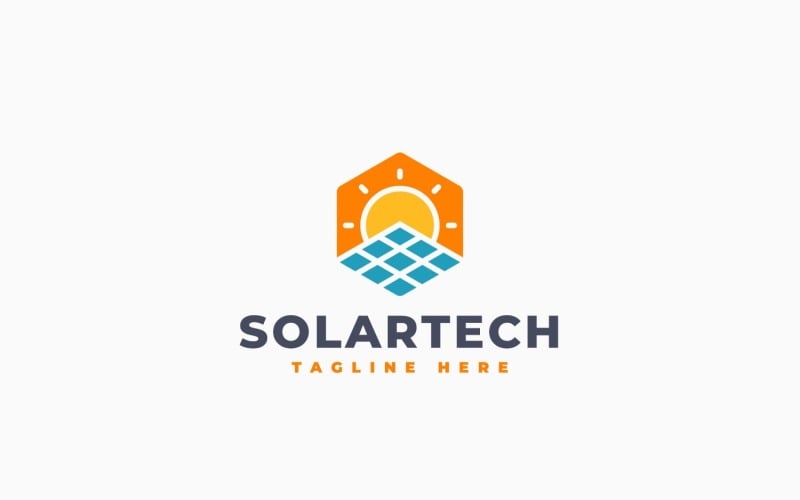 Modèle de logo Solar Tech