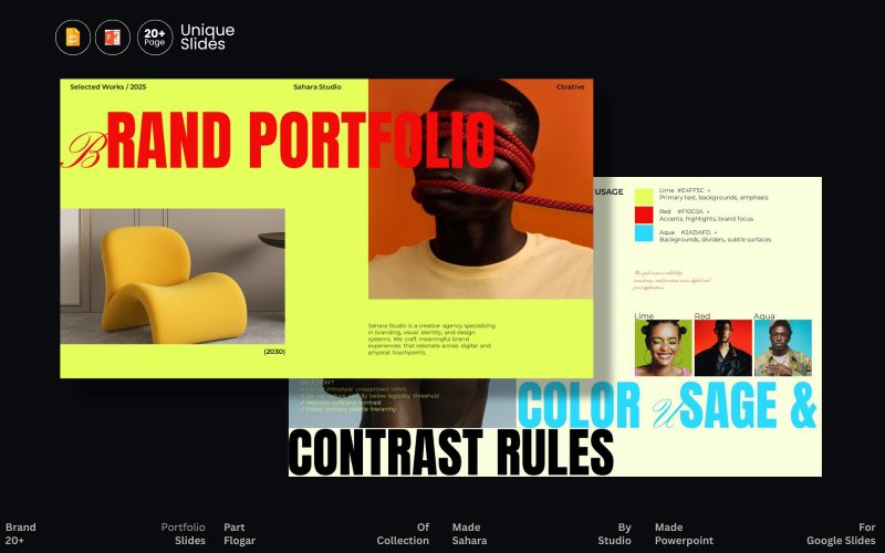 Шаблон презентации портфолио бренда | Google Slides / PowerPoint.
