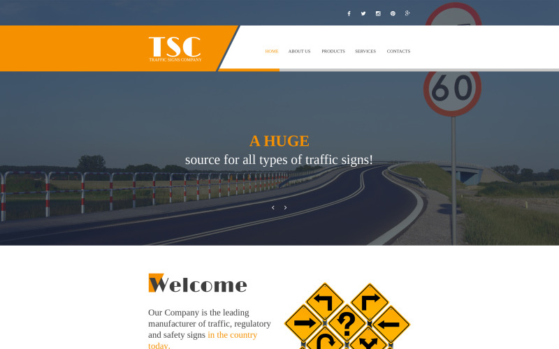 Адаптивный шаблон сайта Traffic School