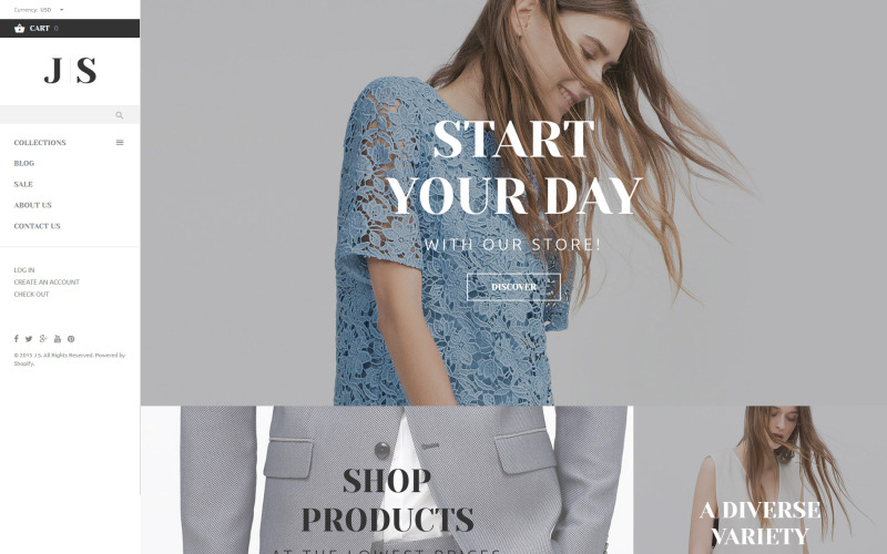 Klädresponsivt Shopify-tema