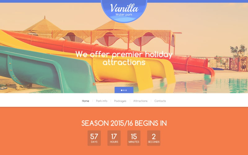 Modèle de site Web de parc aquatique de vanille