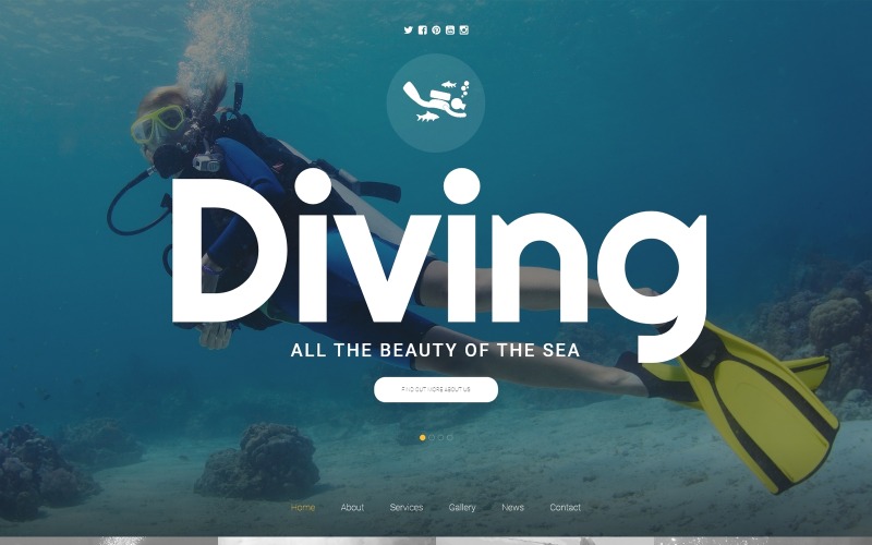Modèle de site Web de plongée sous-marine