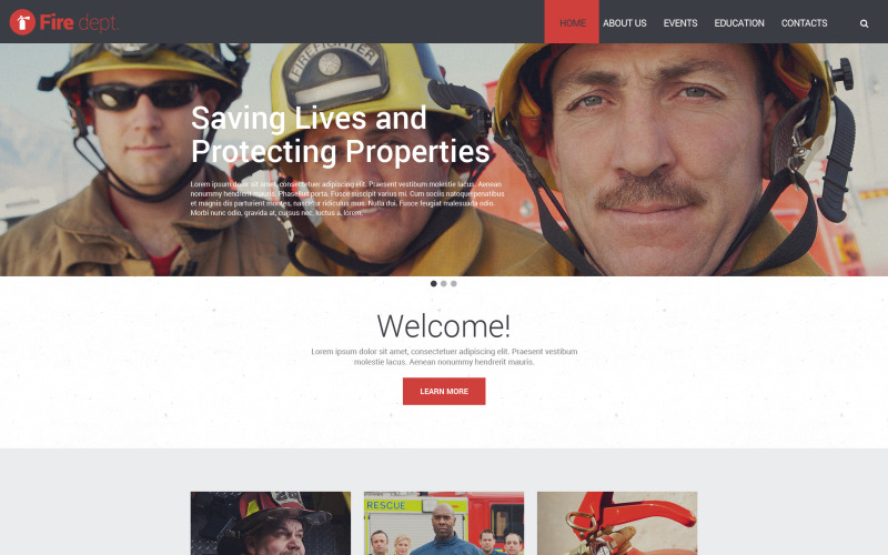 Modèle de site Web du service d'incendie