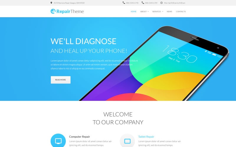Modèle de site Web RepairTheme