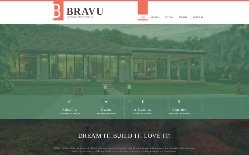 Modello di sito Web Bravu
