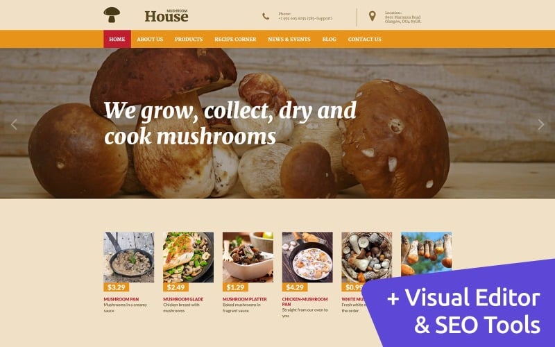 грибная ферма moto cms 3 шаблон